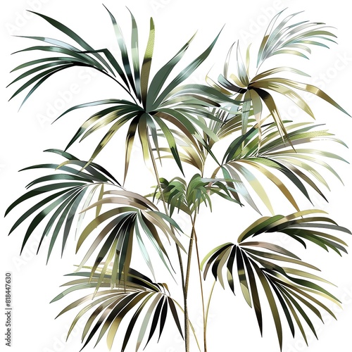 Photorealistic digital painting of a tropical palm tree