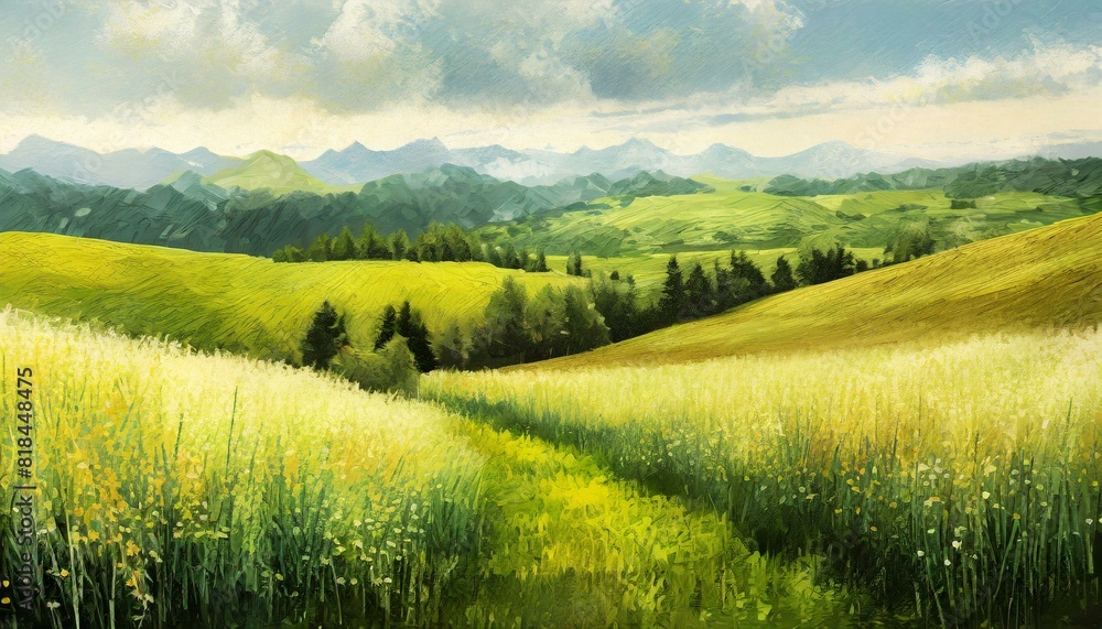 Obraz premium Calm countryside meadow scenery