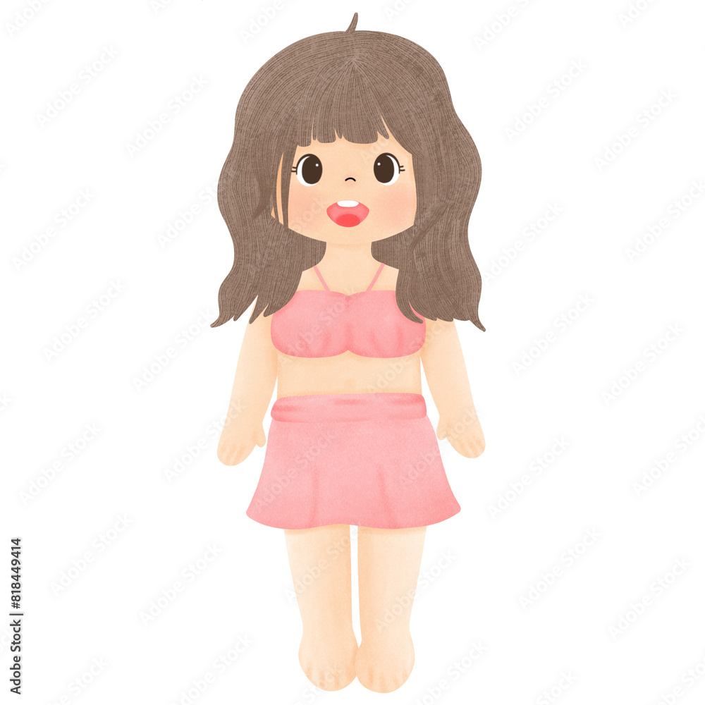 Semi-outdoor girl in summer clothes Semi-outdoor girl in summer clothes