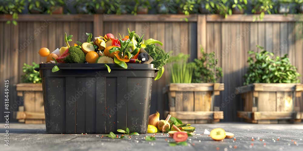 A Symphony of Scraps. Concept Eco-friendly Gardening, Composting Tips, Sustainable Practices, Plant Care, Organic. A Symphony of Scraps. Concept Eco-friendly Gardening, Composting Tips, Sustainable Practices, Plant Care, Organic.