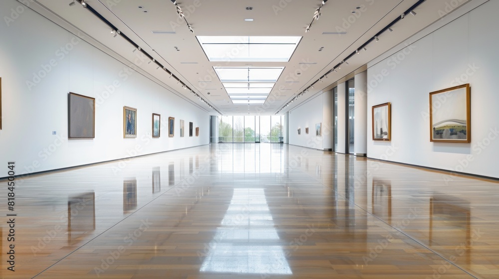 empty gallery in art museum . empty gallery in art museum .