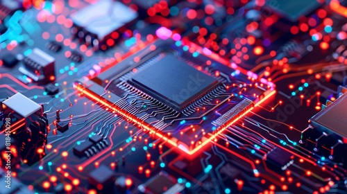 Circuit board close-up. Electronic computer hardware technology. Tech science background.