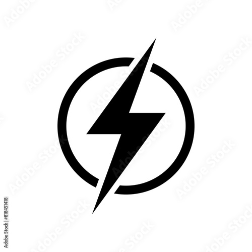 Lightning power Icon,Thunderbolt in the circle. lightning bolt icon.