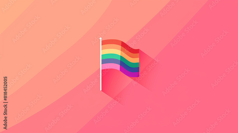 Naklejka premium Simple banner featuring a tiny rainbow flag icon in the top corner