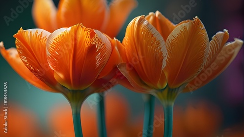  Experience the vibrant energy of a vivid orange abstract floral masterpiece  captured in stunning macro photography. 