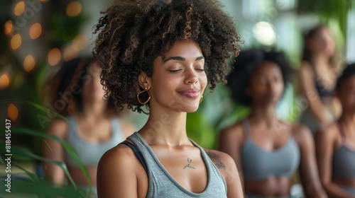 Self-care practices in a community wellness center  offering classes on yoga and meditation for mental health