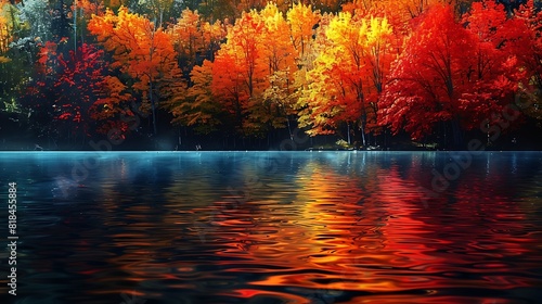 Lake's Palette: Reveling in the Spectacle of Autumn Hues"