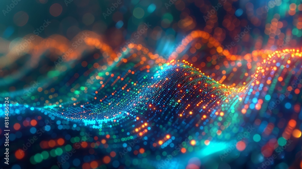Stock market trends and investment gold against a backdrop of neon blue and green Stock market trends and investment gold against a backdrop of neon blue and green