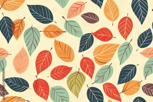 Seamless pattern image design with a leaf theme