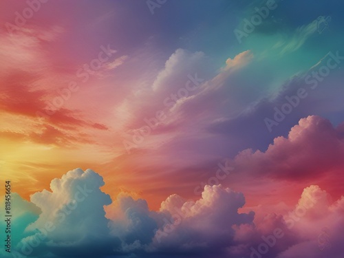 Colorful pastel background Abstract watercolor sunset