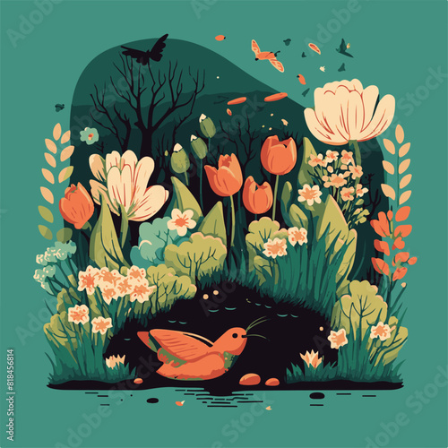 UNIQUE AND COOL BEAUTIFUL SPRING AND NATURE ILLUSTRATIONS AND AI-GENERATED VECTOR FILES - VERY SUITABLE FOR YOUR NEEDS