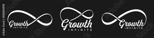 growth Infinity logo design, wordmark growth with Infinity icon combination, vector illustration