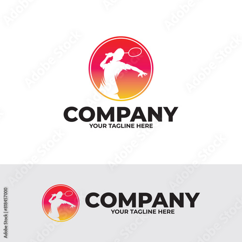 Badminton Smash Logo Designs Template