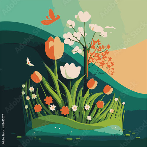UNIQUE AND COOL BEAUTIFUL SPRING AND NATURE ILLUSTRATIONS AND AI-GENERATED VECTOR FILES - VERY SUITABLE FOR YOUR NEEDS