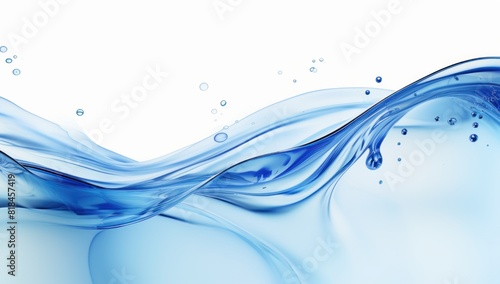 blue water with water drops on a white background, in the style of wavy lines and organic shapes, princesscore, youthful energy, massurrealism. photo