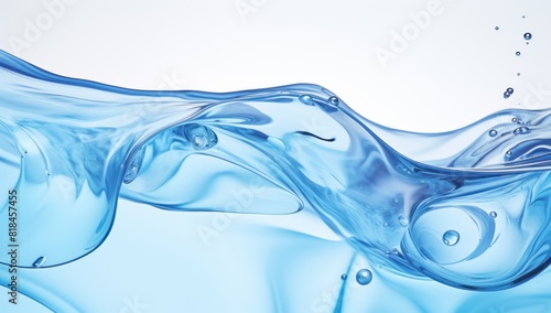 blue water with water drops on a white background, in the style of wavy lines and organic shapes, princesscore, youthful energy, massurrealism. photo