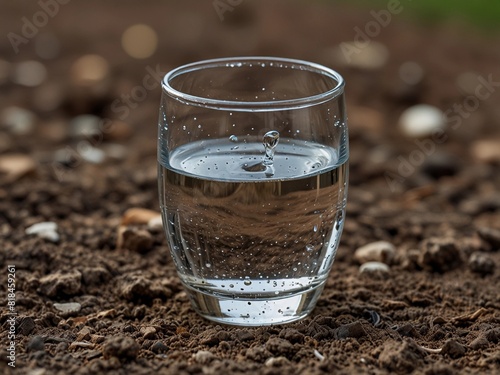 close-up picture of glass of water in a ground photo