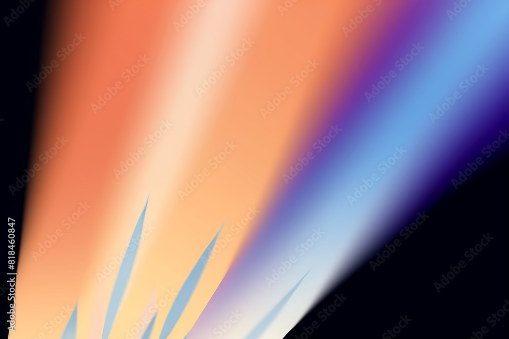 Obraz premium Abstract illustration featuring a gradient and rays of color in pink, orange, yellow, blue and black