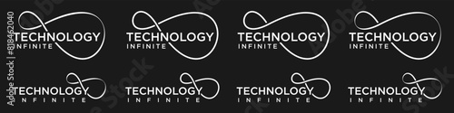 technology Infinity logo design, wordmark technology with Infinity icon combination, vector illustration