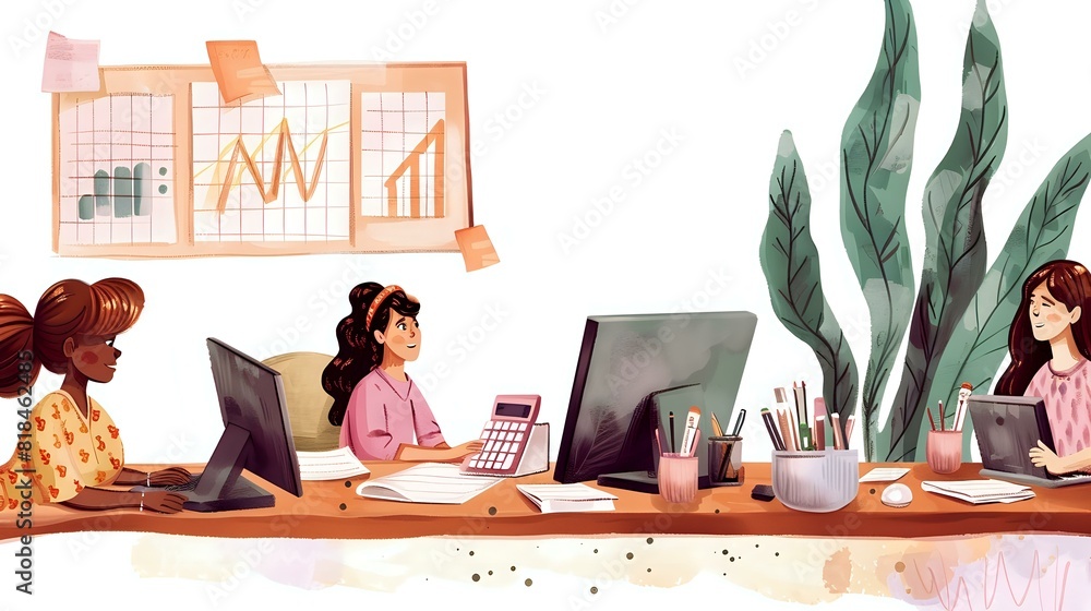 Fototapeta premium Finance industry professional analyzing data and managing budgets