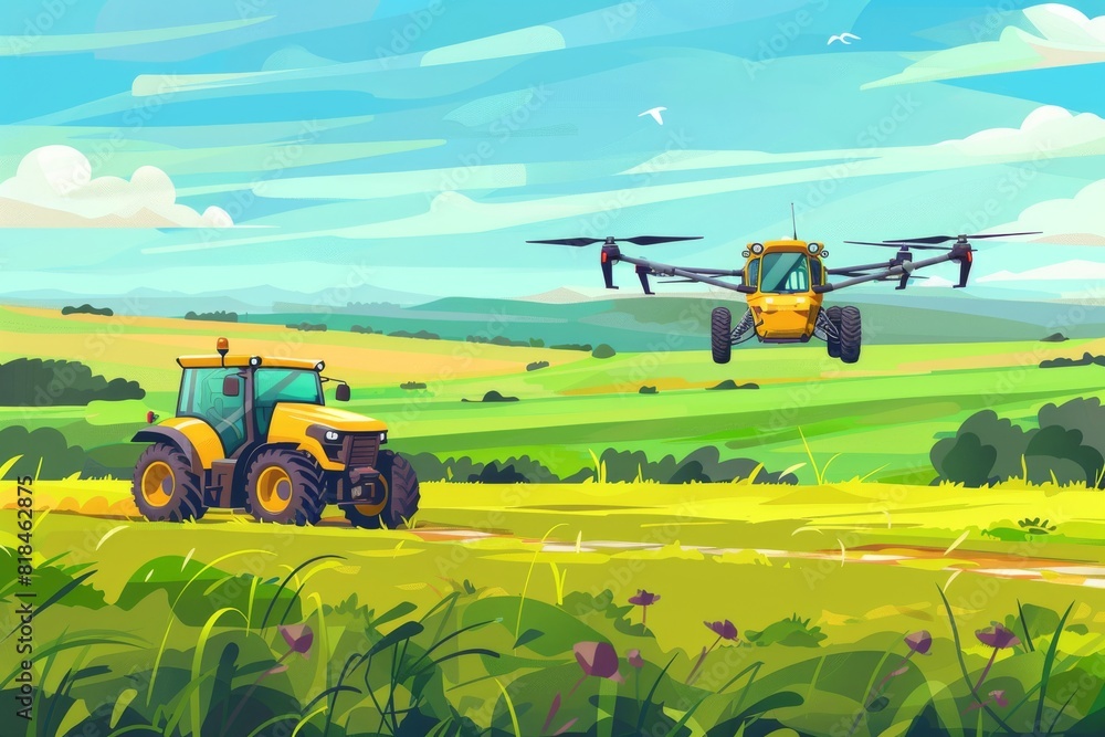 Precision agriculture utilizes drone technology for efficient farming, optimizing crop monitoring and in the field