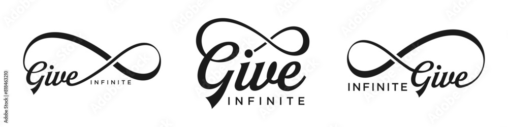 give Infinity logo design, wordmark give with Infinity icon combination, vector illustration give Infinity logo design, wordmark give with Infinity icon combination, vector illustration