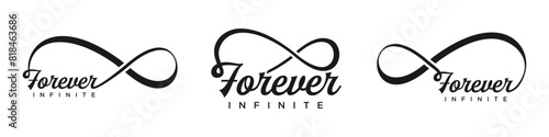 forever Infinity logo design, wordmark forever with Infinity icon combination, vector illustration