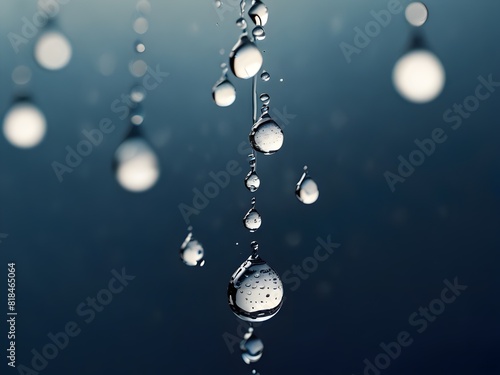 Water droplets, blue and white, refreshing texture, generative AI © Zohaib