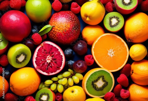 vibrant tropical fruit showcase  fruits  colors  exotic  display  fresh  produce  colorful  arrangement  exhibit  ripe  mangoes  juicy  pineapples  citrusy  oranges