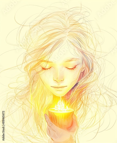 Ethereal Girl with Glowing Energy