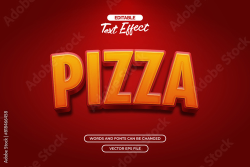 Pizza editable text effect photo