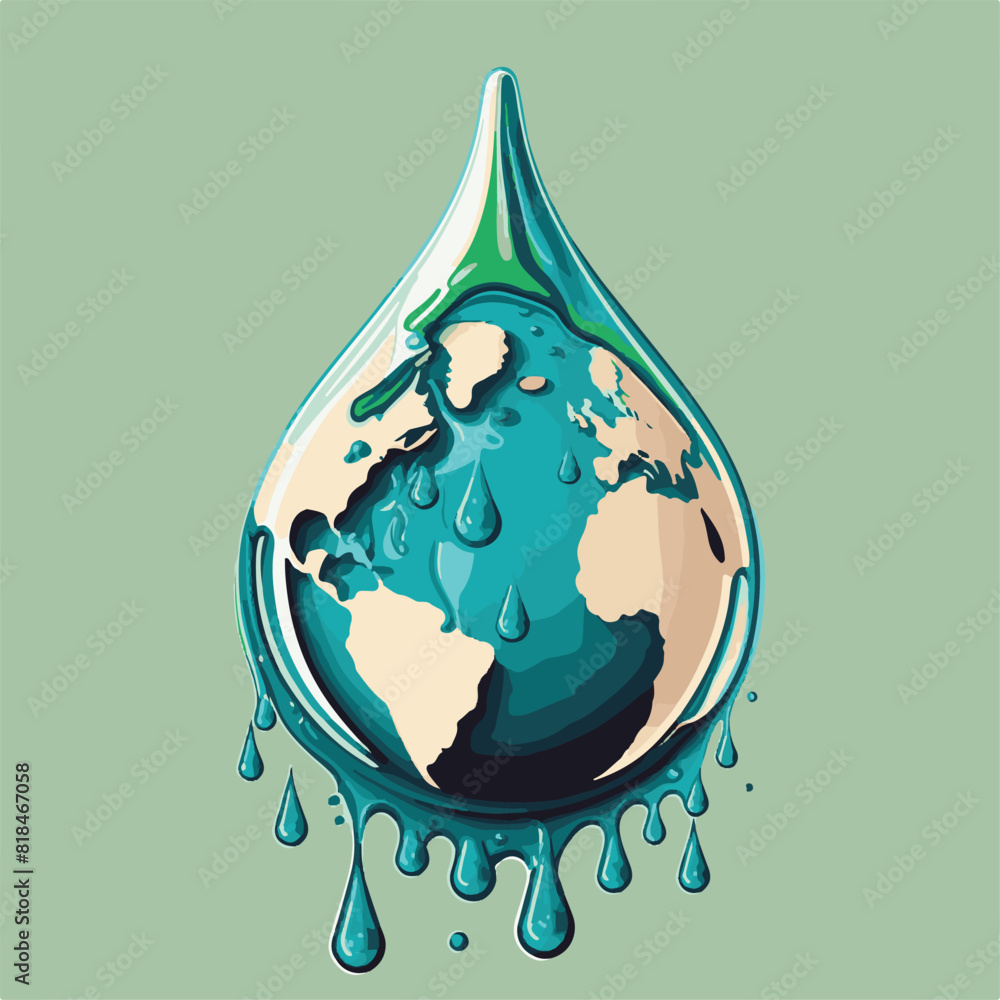 Fototapeta premium EARTH DAY AND WATER DAY. UNIQUE AND COOL DESIGN AND AI-GENERATED VECTOR FILES - VERY SUITABLE FOR YOUR NEEDS