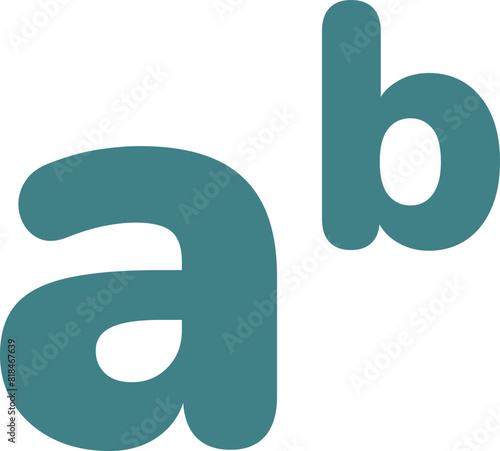 Cute Mathematic Power Exponent Sign Symbol ab, Math Subject Education