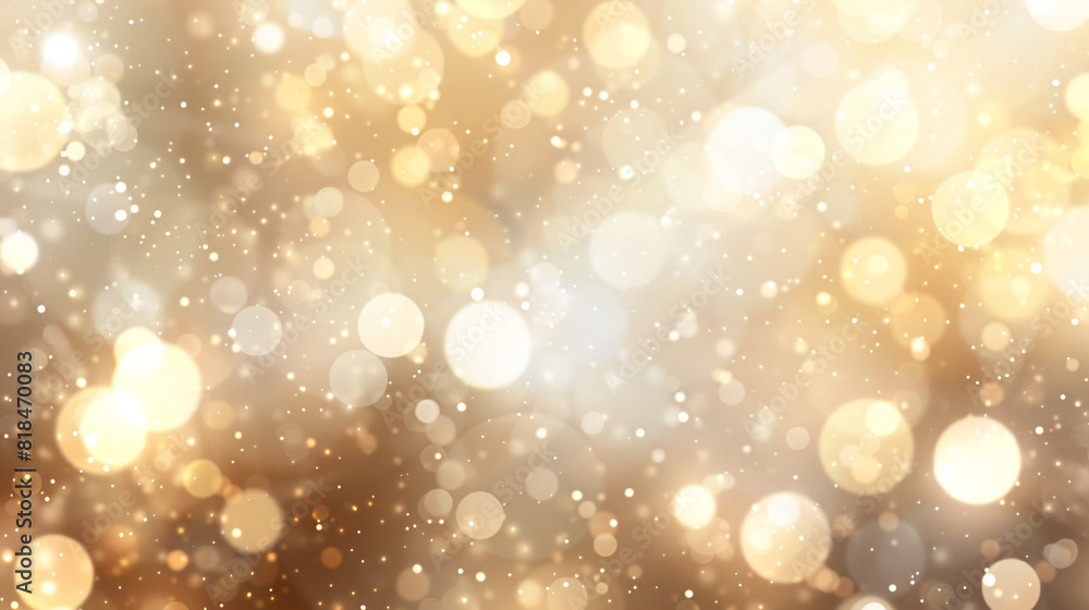 An abstract blur bokeh banner background featuring subtle beige and champagne bokeh lights for a sophisticated look.