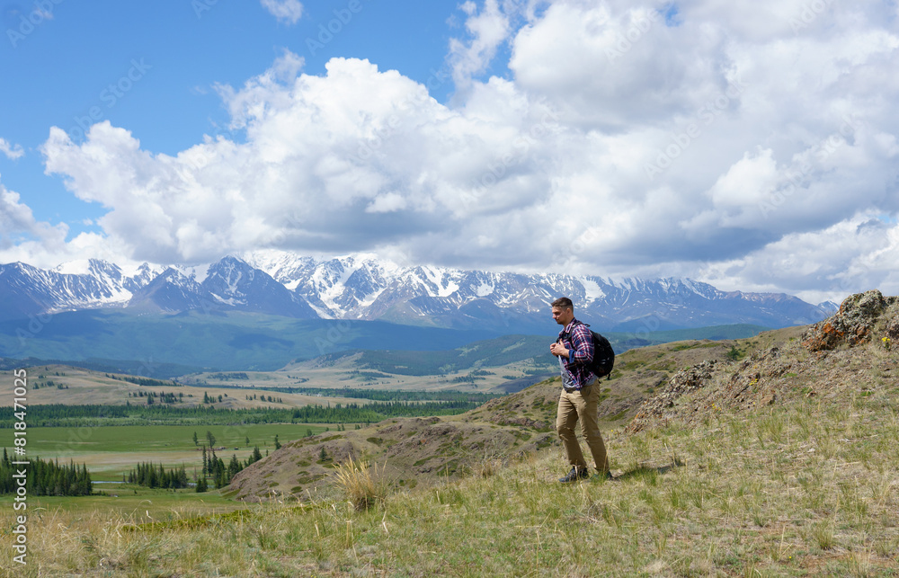 hiker in the mountains