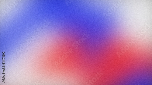 Grainy colorful gradient background. Abstract, blue, red, white, blurred, mesh, noise, wave, bokeh, retro vibes.
