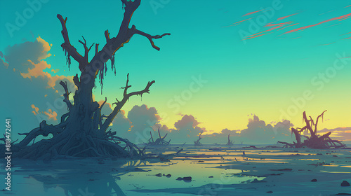 contemporary dead tree 2D illustration photo