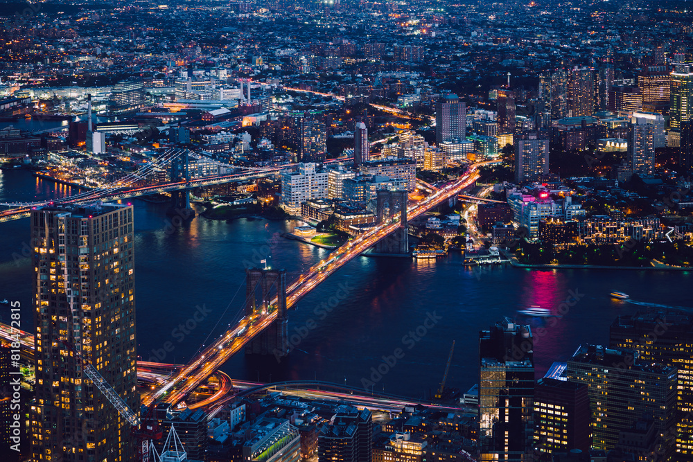 New York city skyline with urban skyscrapers