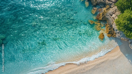 Soft waves on the seashore. Nautical fashion on the seashore