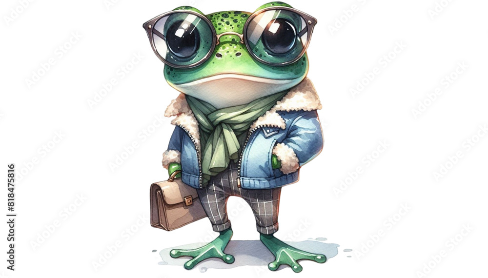 frog wearing fashion clothes