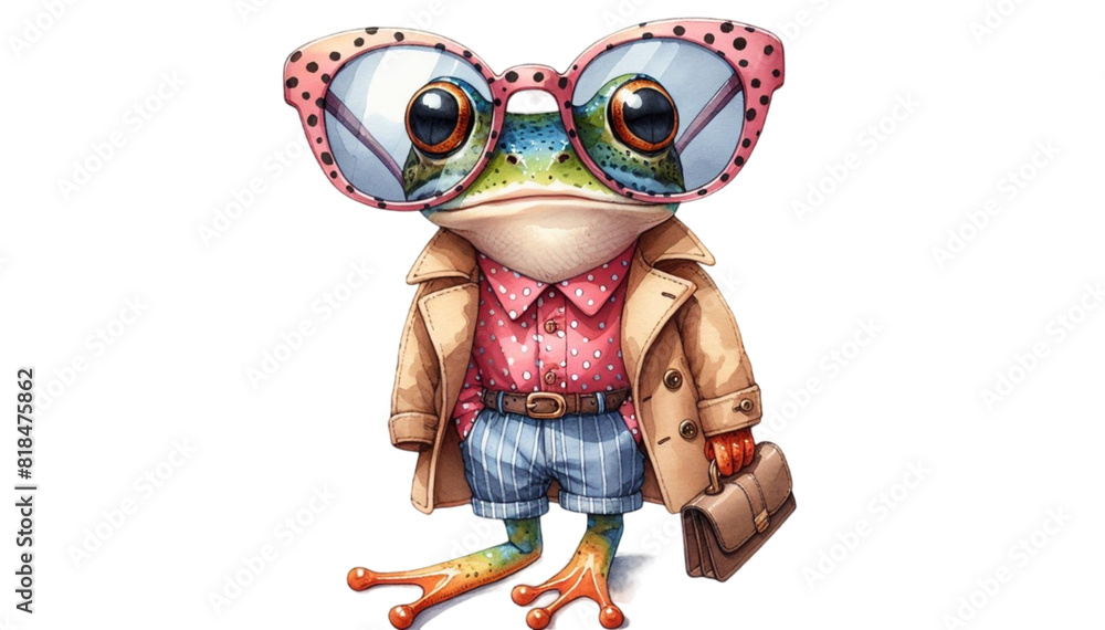 Fototapeta premium frog wearing fashion clothes
