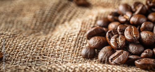 Coffee Beans on Burlap Sack