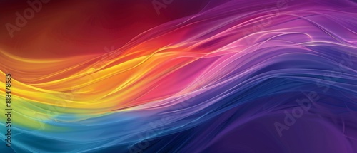 Colorful Rainbow Wave with Copy Space for Design, Abstract Background Illustration