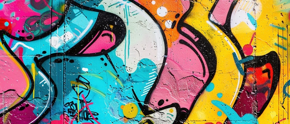 Sprayed paint, stencils, and mixed media street art techniques ...