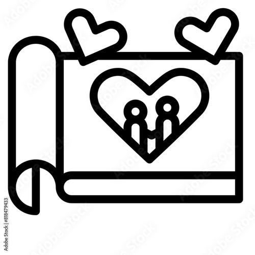 wedding photo album line icon