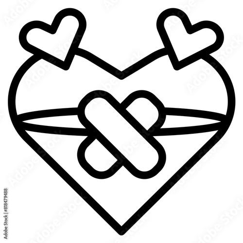 heart healing line icon