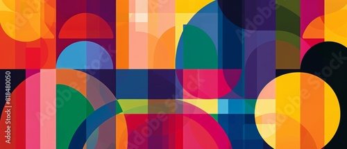 Unity in Diversity: Abstract LGBTQ+ Community Artwork with Geometric Shapes and Bold Colors for Copy Space Concept.