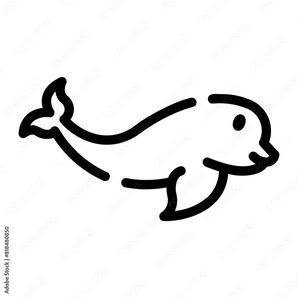 beluga whale Line Icon beluga whale Line Icon