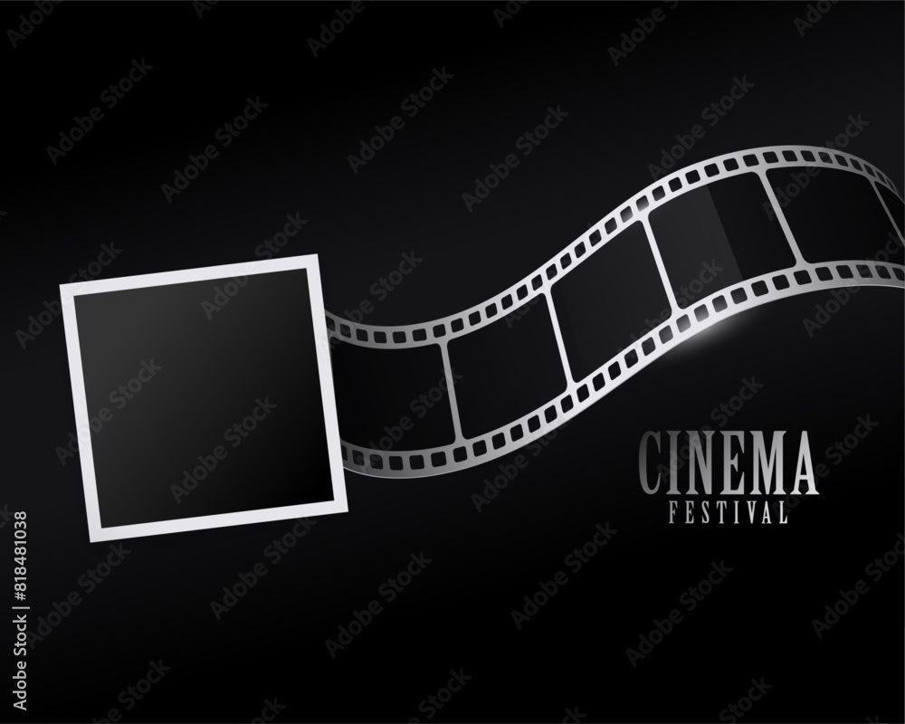 photo frame and film strip for cinema festival celebration background