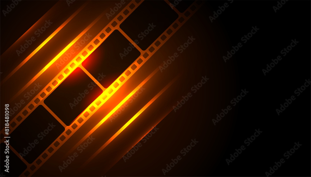Fototapeta premium 3d style retro film strip background with text space